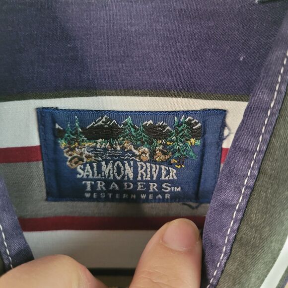 Salmon River Traders Mens Shirt Pearl Snap 3XL TALL ? Western Cotton NO TAG READ - Picture 10 of 15